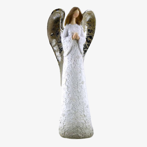 Bild på Skyddsängel med blomsterklänning (vit)