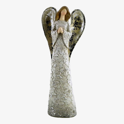 Bild på Skyddsängel med blomsterklänning (silvergrå)